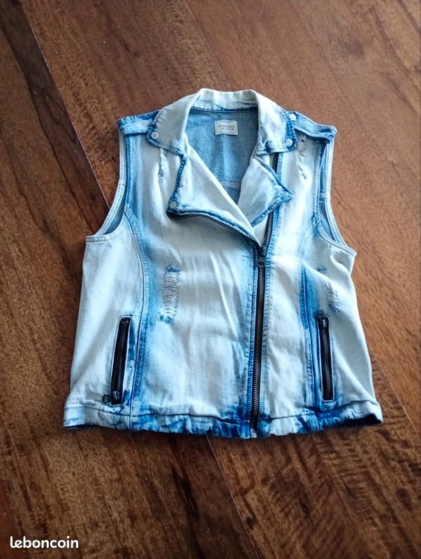 Veste jean grunge rock MANGO taille S (image 4)