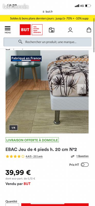 Pieds de lit neufs chromé (image 2)