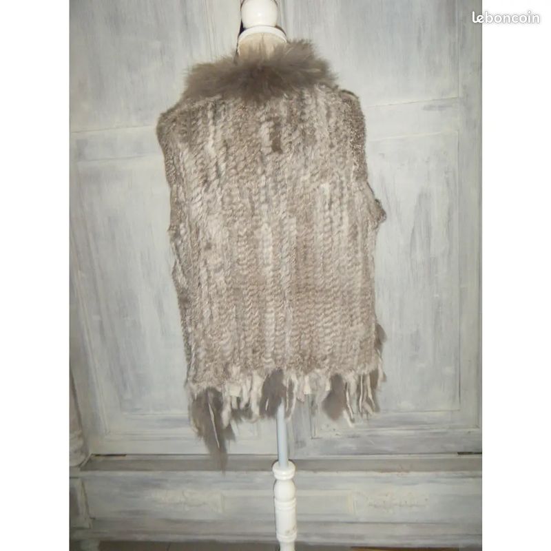 Patrizia Luca joli gilet fourrure lapin gris TS (image 3)