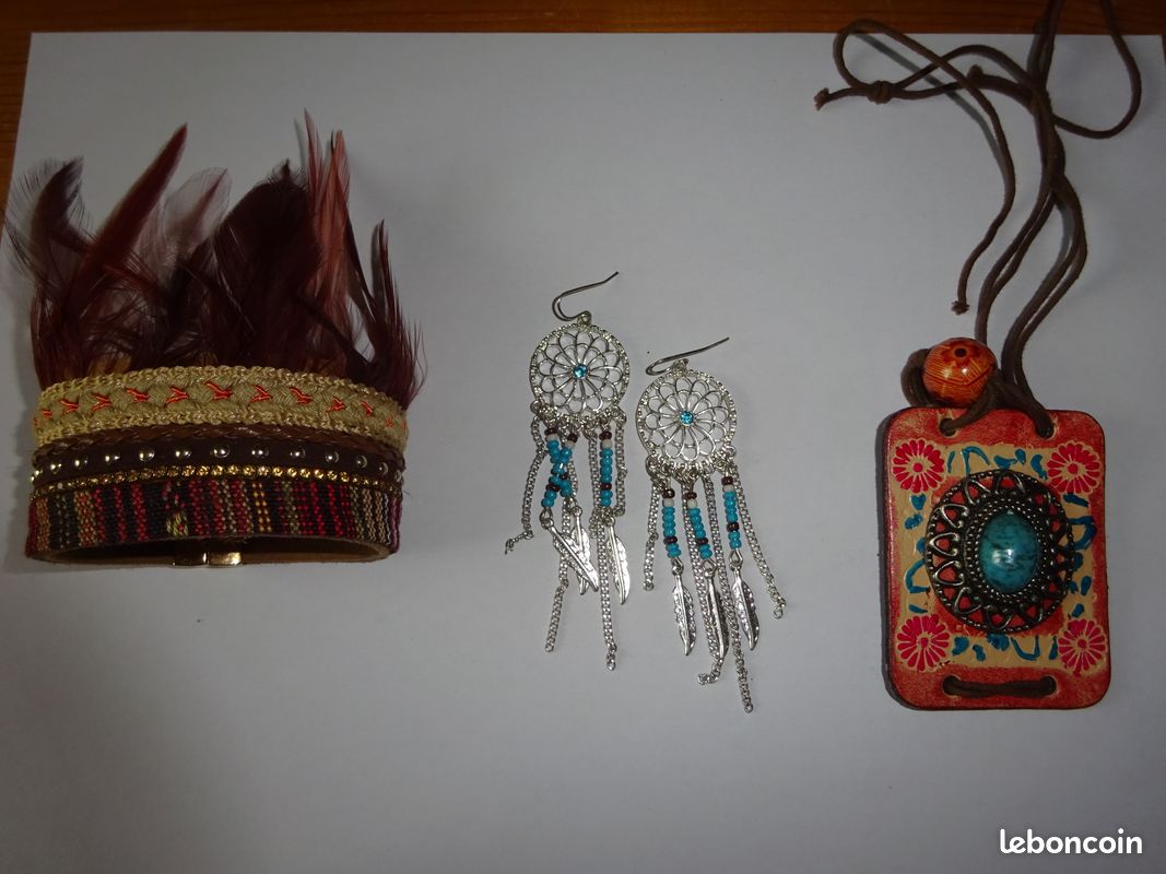Bijoux indiens bracelet , accessoires de cheveux ,boucles d'oreille (image 1)
