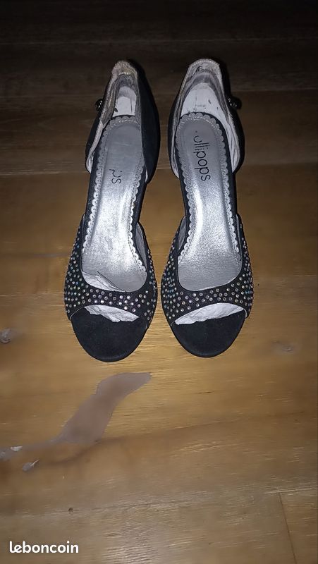 Escarpins Lollipops Noirs Et Dorés – Modèle Rare, Talons Hauts, Pointure 39, Occasion En Bon état