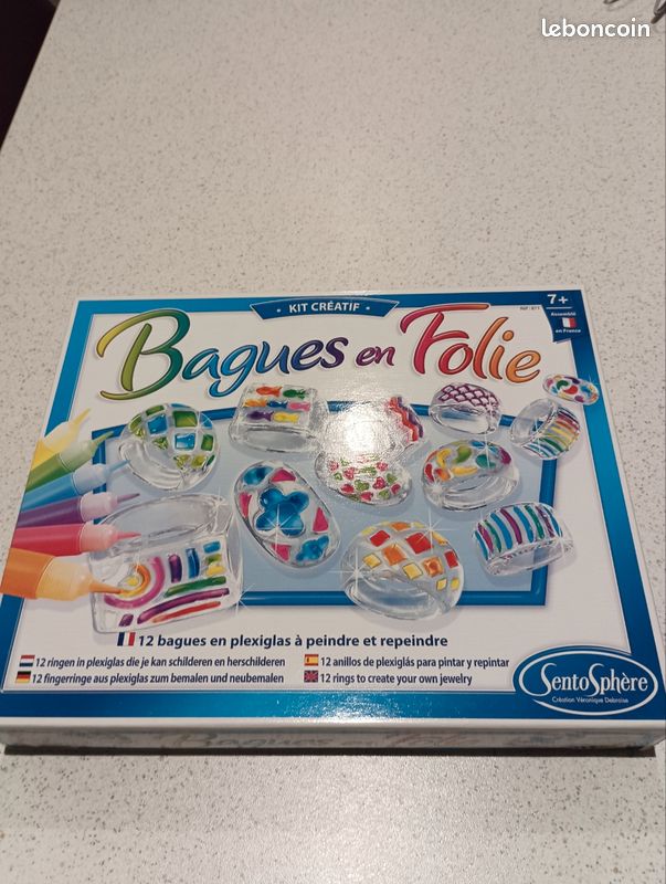 SentoSphère - Kit Création De Bagues "Bagues En Folie" - 12 Bagues à Peindre - À Partir De 7 Ans - Made In France