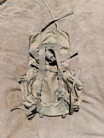 Sac à Dos Musette Militaire Modèle 1955 - Authentique, Utilisé Par Les Commandos Parachutistes, Occasion Bon état