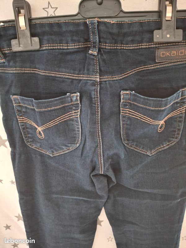 Jeans skinny bleu marine réglable 10 ans Okaïdi (image 6)