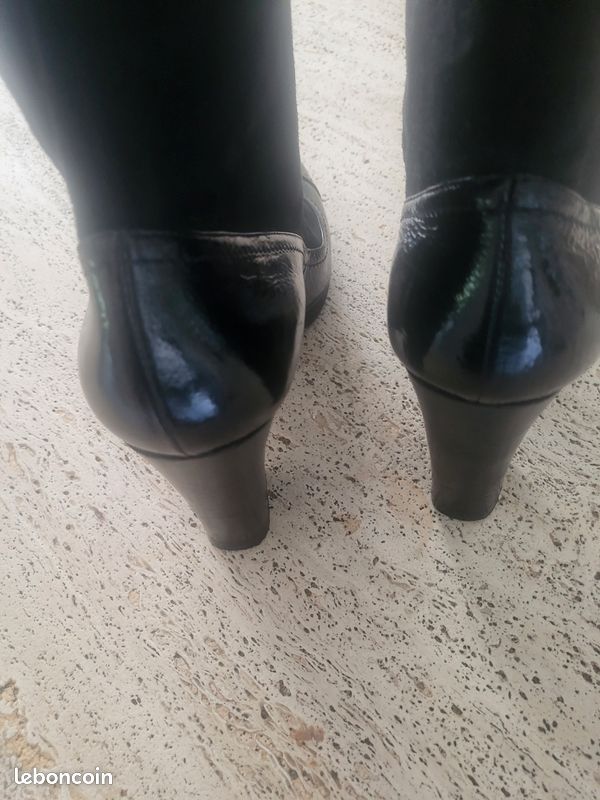 Sandales Talons Hauts Noires Paule Ka - Pointure 39 - Cuir - Occasion Portées Une Fois