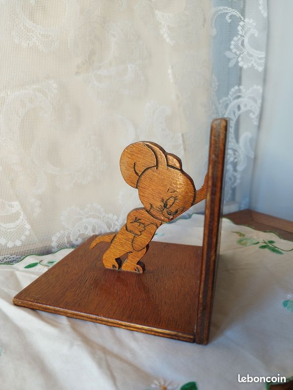 Serre-livres Vintage Tom et Jerry en Bois (image 2)