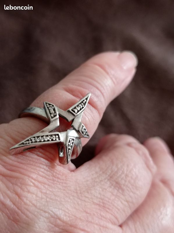 Bague Ancienne En Argent 925 Avec Pierre - Créateur T Mugler - Taille 53