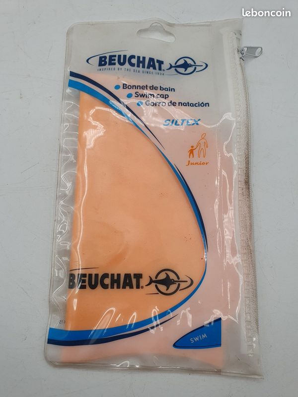 BEUCHAT - Bonnet de bain - Siltex Junior - Orange haute visibilité - Neuf avec pochette - Voir photos (image 2)