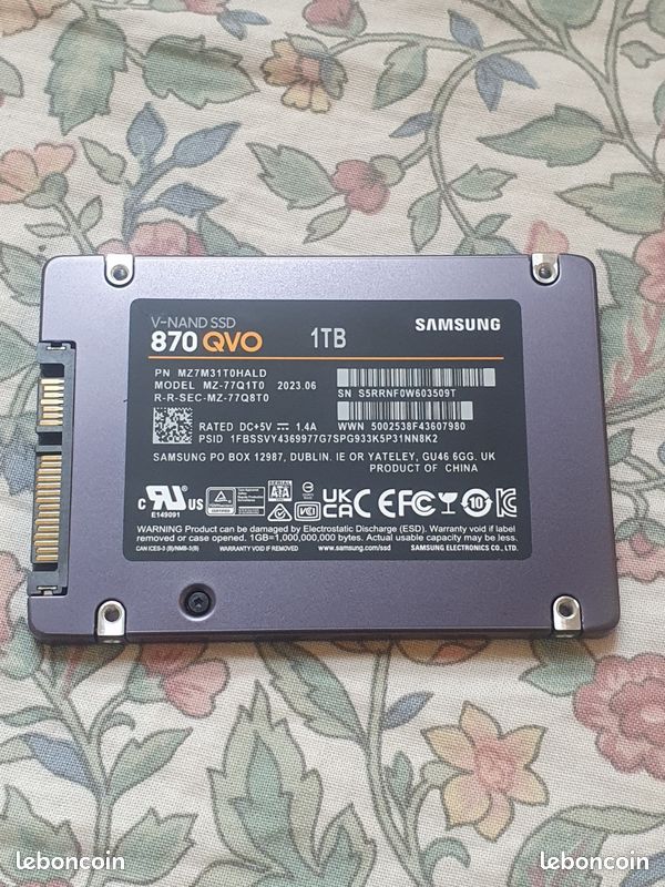 Disque Dur SSD Samsung 870 QVO 1Tb, Etat Correcte (image 2)