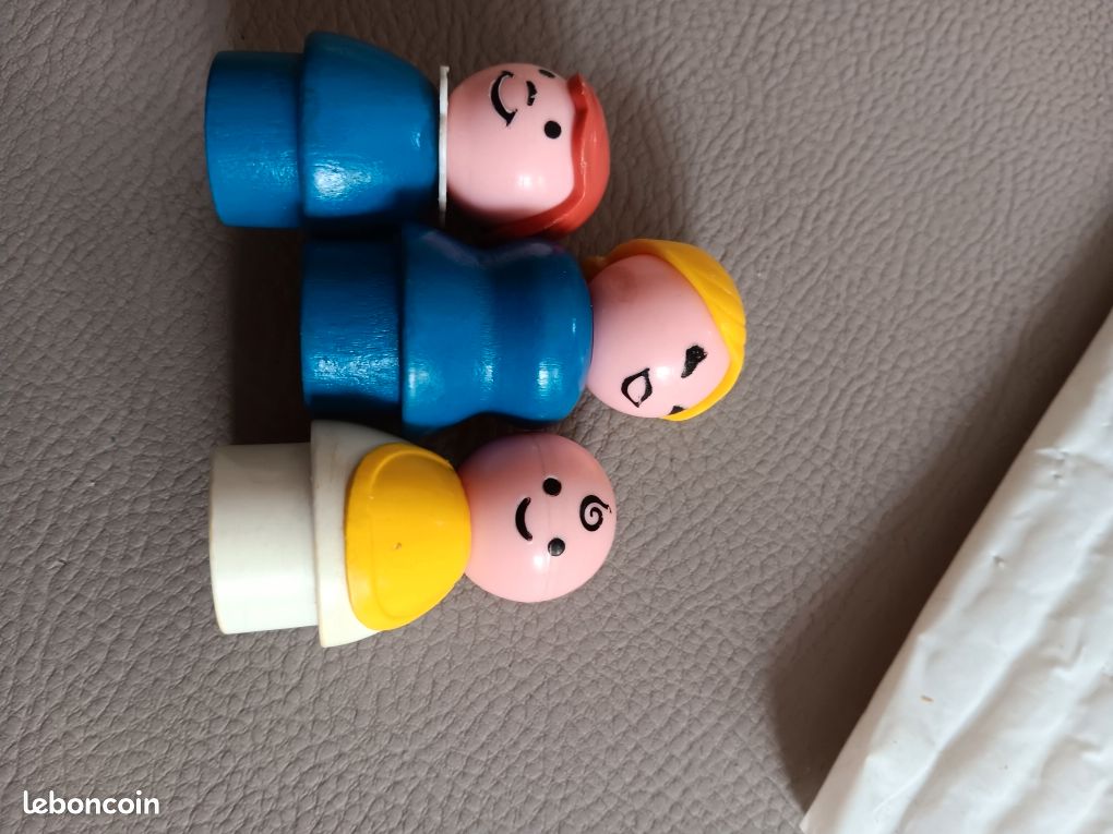Jouet Vintage Fisher Price - École Avec 4 Personnages - Années 70 Rare
