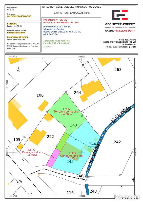 Terrain 500m2 Saint Gilles Croix de Vie · à Saint-Gilles-Croix-de-Vie · 249 000 €