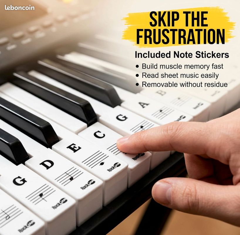 RockJam Clavier Compact 61 touches avec support de partition