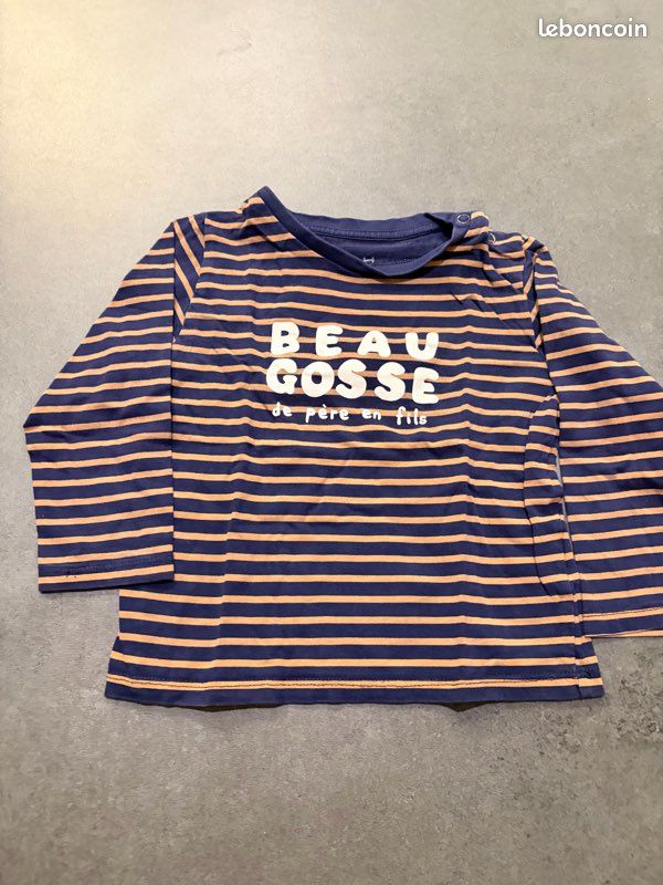 Lot vêtements garçons short tee shirt, pantalons, pulls… du 6 au 18 mois (image 17)