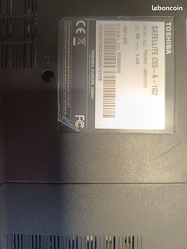 Pc portable Toshiba Satellite C55 A 1G2 windows 11 i5 3230m 8go Ram 250go Ssd (image 5)