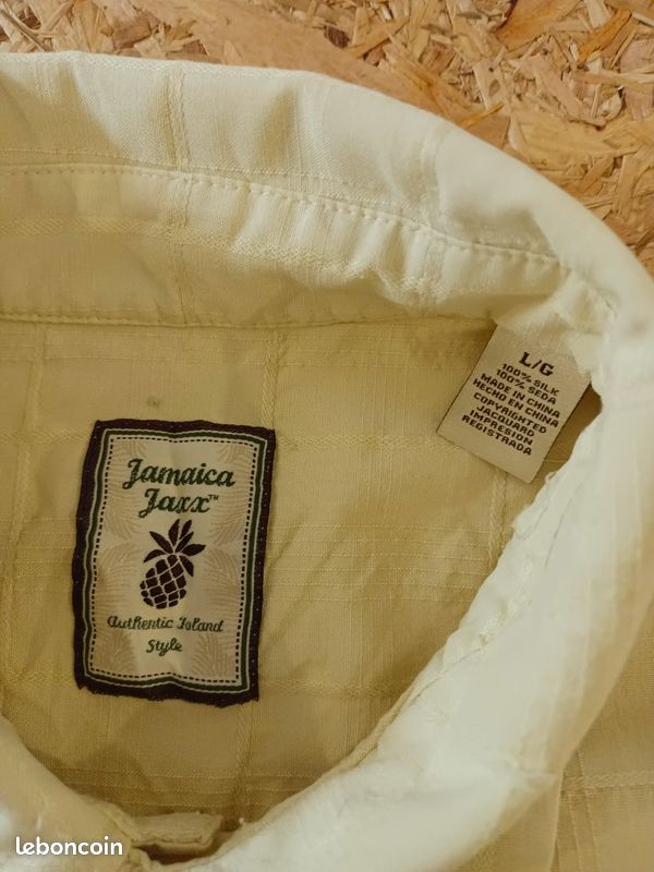 Chemise Vintage manches courtes, motifs ton sur ton, Jamaica Jaxx, 100% soie (image 9)