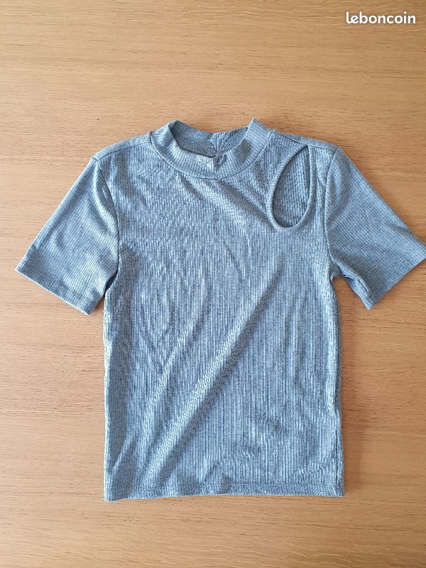 Tee-shirt gris Kiabi XS/34 (image 1)