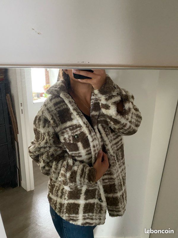 Blouson Teddy Vetement Hm Femme Veste Zippée En Tissu Teddy Bear