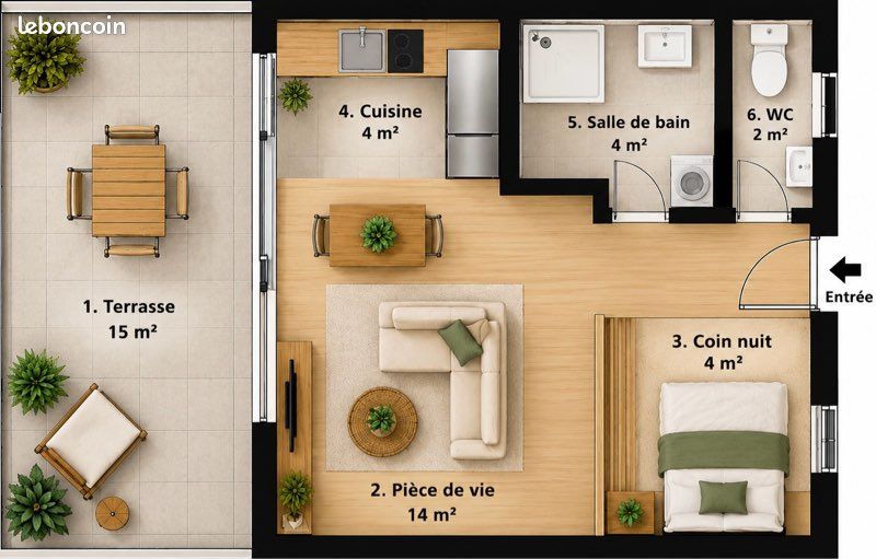Appartement 1 pièce 28 m² · à Ajaccio · 27,9 m² · 199 000 €
