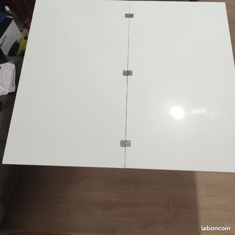 Table basse relevable pliable 2 en 1 RECTO 2 Blanc laqué (image 6)