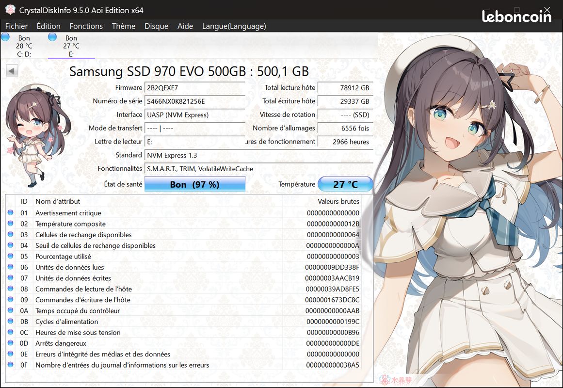 Samsung SSD Interne 970 EVO 500 Go (image 2)