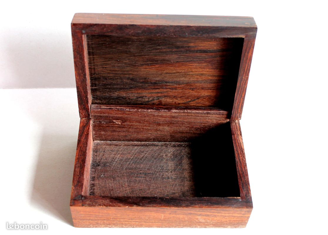 INDE, JOLI COFFRET BOITE, MARQUETERIE EN BOIS, DECOR FEMME et AGNEAU 15,5x10x6cm / ART DECORATIF ASIATIQUE ASIE (image 3)