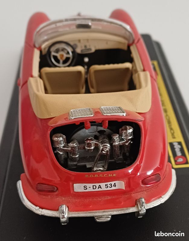 Maquette MotorMax Porsche 356B, 1/24, Jaune Métal, Kit Moteur Apparent, Neuve