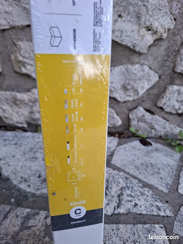 Goulotte électrique PVC 40x60mm blanc 143cm tehalit (image 3)