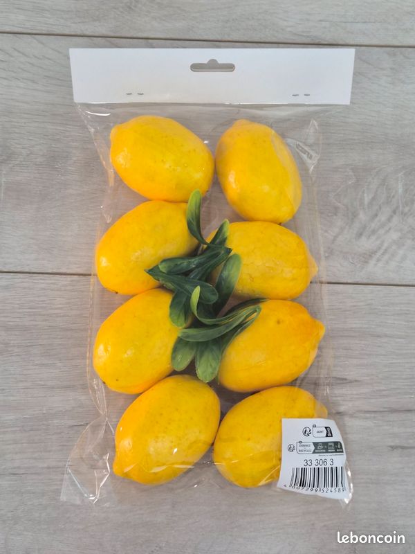 Lot de 8 citrons artificiel polystyrène neuf (image 2)