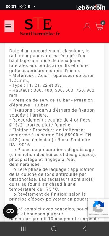 Lot 5 radiateurs a eau reggane 3010 - neufs (image 4)