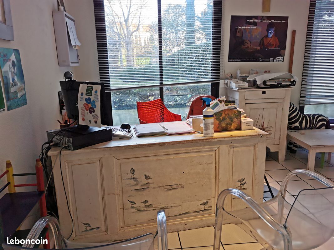 Bureau massif blanc cerusé (image 3)