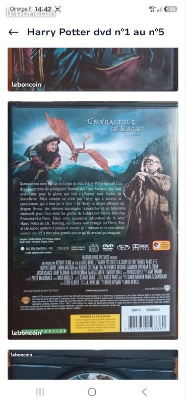 Lot Intégrale Harry Potter DVD — Films 1 à 5 (Très bon état) (image 12)