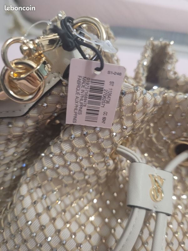 Sac Clutch Paillettes Blanc Victoria's Secret – Édition Limitée (neuf Sans étiquettes)