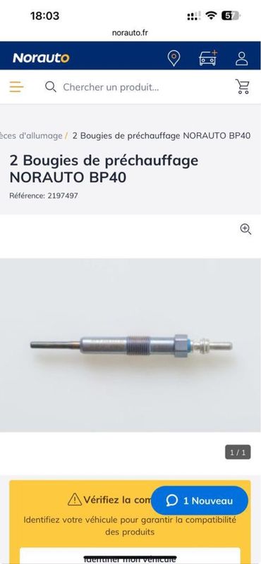 2 Bougies de préchauffage NORAUTO BP40 - Norauto