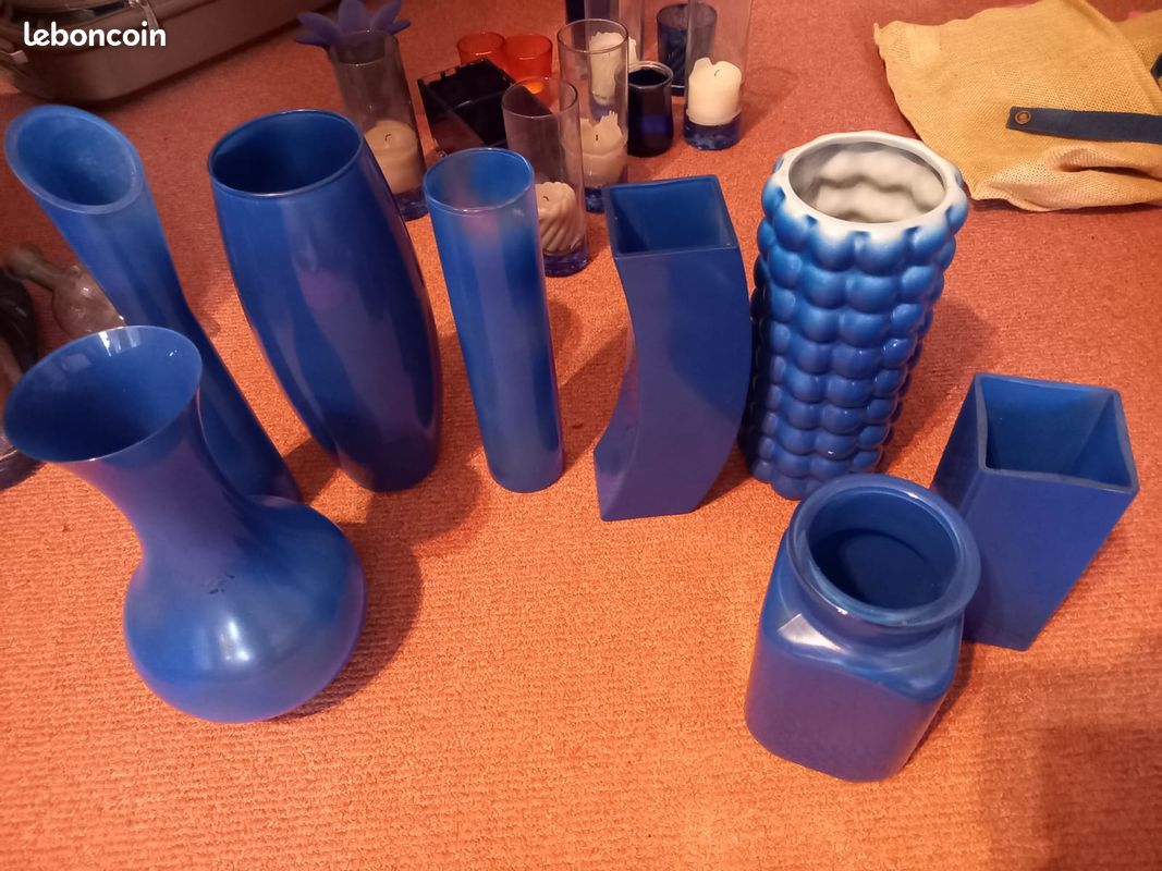 Lot de 8 vases bleus (image 2)
