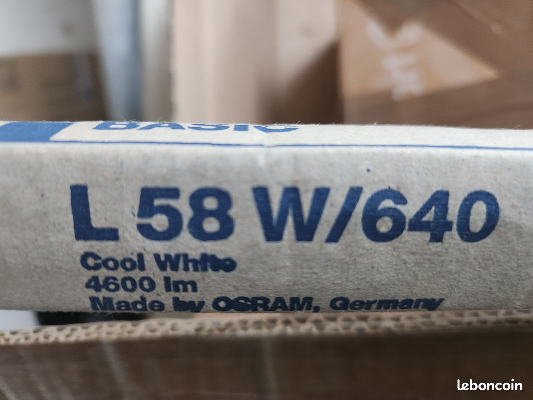 Tubes fluorescents OSRAM Basic T8 L58W/640, longueur 150 cm, lumière blanc froid (Cool White), 4600 lumens (image 3)