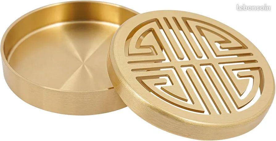 2 Pièces Symbole Om Aum En Laiton Gravé Doré - Pendentif Méditation Décoratif Hindou 17cm - Lot De 2