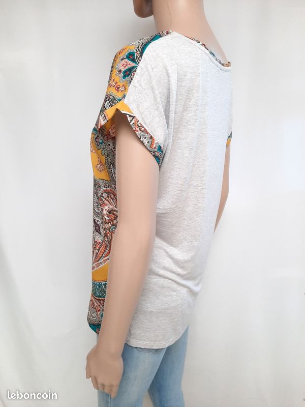 Taille 38 ou M Camaïeu haut top tee-shirt coloré femme Vêtements