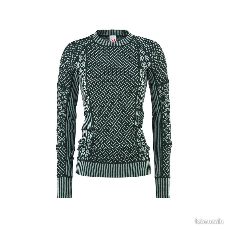 Kari traa smekker ls tee shirt manches longues merino vert taille xs (image 1)