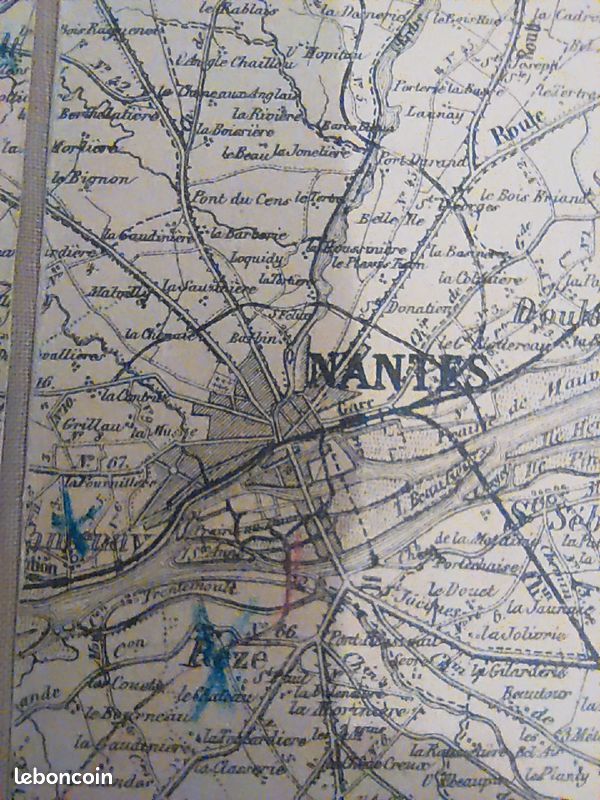 Carte ancienne entoilée de la LOIRE INFÉRIEURE - 1876 - F J PINSON (image 6)