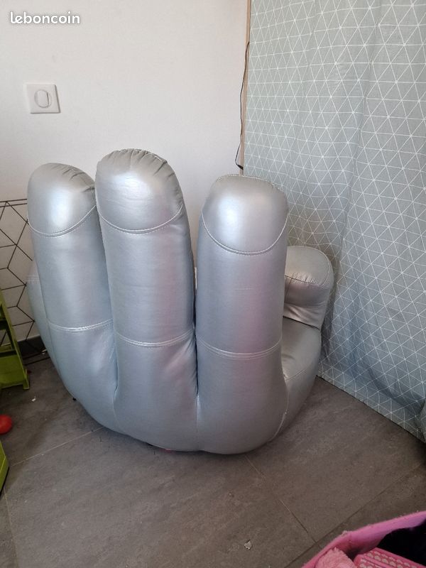 Fauteuil main gris argent (image 2)