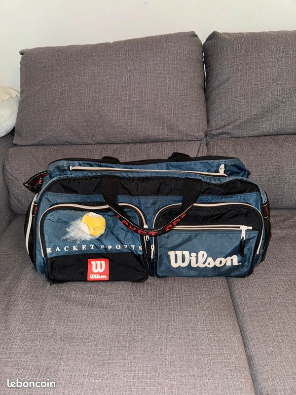 Sac de sport tennis vintage rétro Wilson bleu très rare Bag