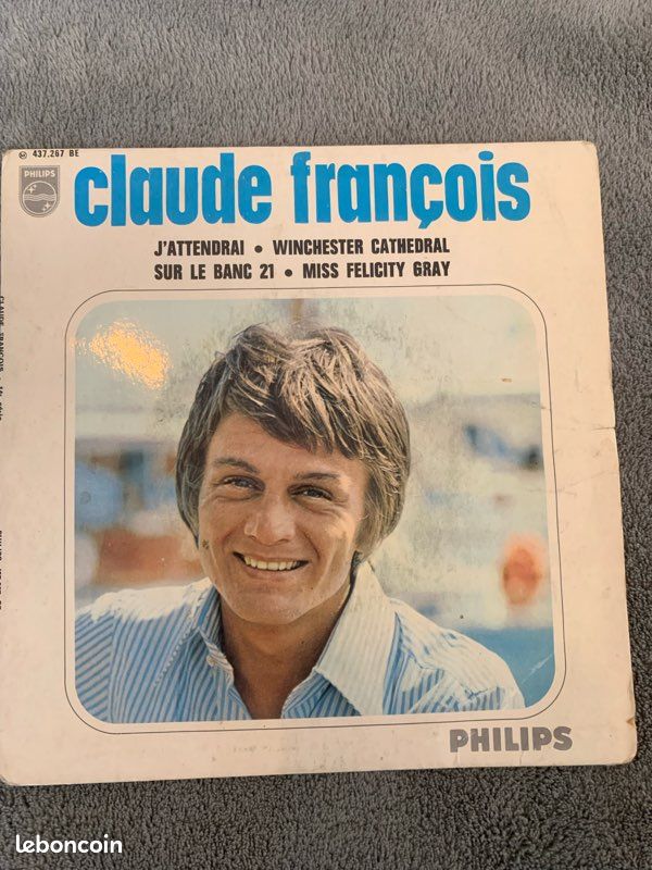 Disque vinyle 45t Claude François – J’attendrai (image 1)