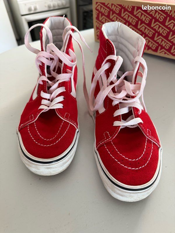Chaussures vans sk8 hi rouge femme taille 38 Chaussures