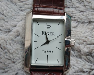 Montre Bracelet Eiger - Cadran Blanc, Bracelet Marron - Neuf Sans étiquette - Pour Homme