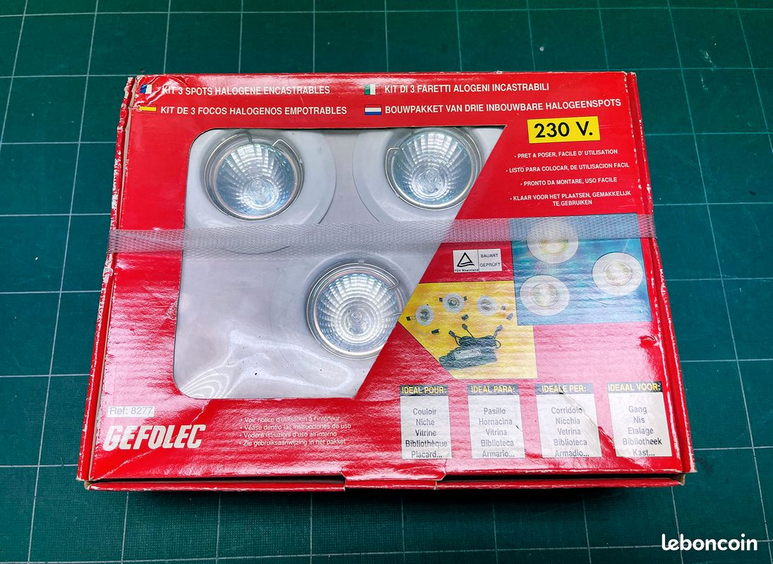 3 spots GEFOLEC encastrables neufs avec transformateur alimentation (image 1)