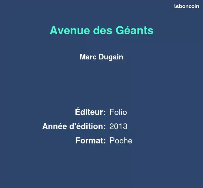 Avenue des Géants - Marc Dugain (image 2)