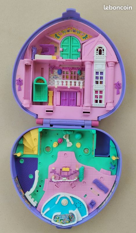 Polly Pocket Bluebird 1994 - Boîte Coeur Pretty Rabbits - Complet (Occasion)