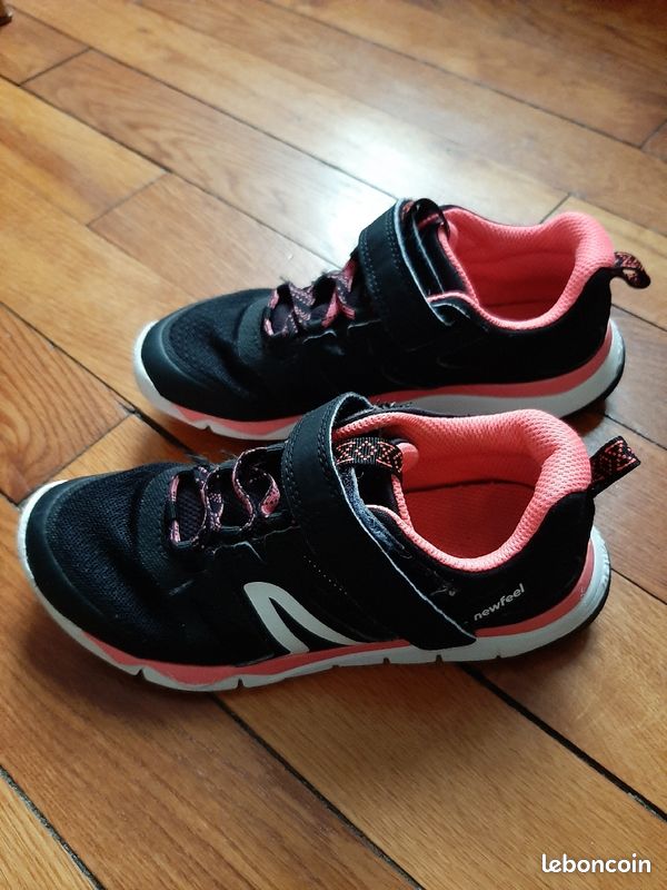 Baskets newfeel noires et roses (image 1)