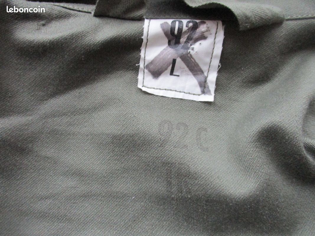 Veste De Treillis Militaire Française Neuve – Taille 92 Cm – Couleur Kaki – Marque SOPIVOG – Coton