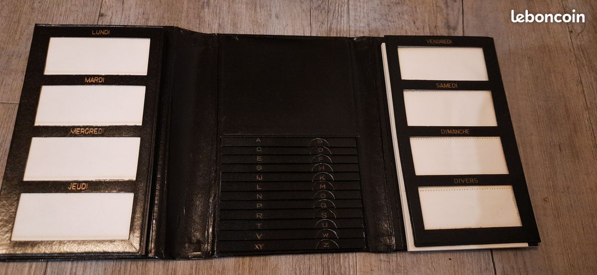 Répertoire téléphonique vintage pliable simili cuir luxe (image 3)
